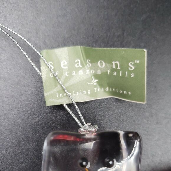 Jingle Bell Snowman Christmas Ornament Clear Acrylic Ice Cube Cannon Falls Vtg - Picture 13 of 14